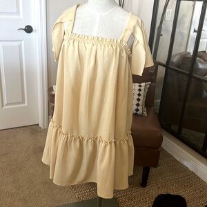 *NEW* Baby Yellow Flutter Sleeve Babydoll Dress
